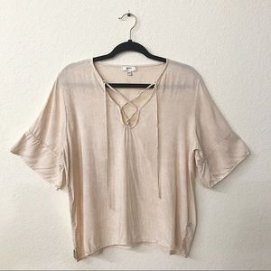 NYTT Light Pink Lace Up Front Tunic